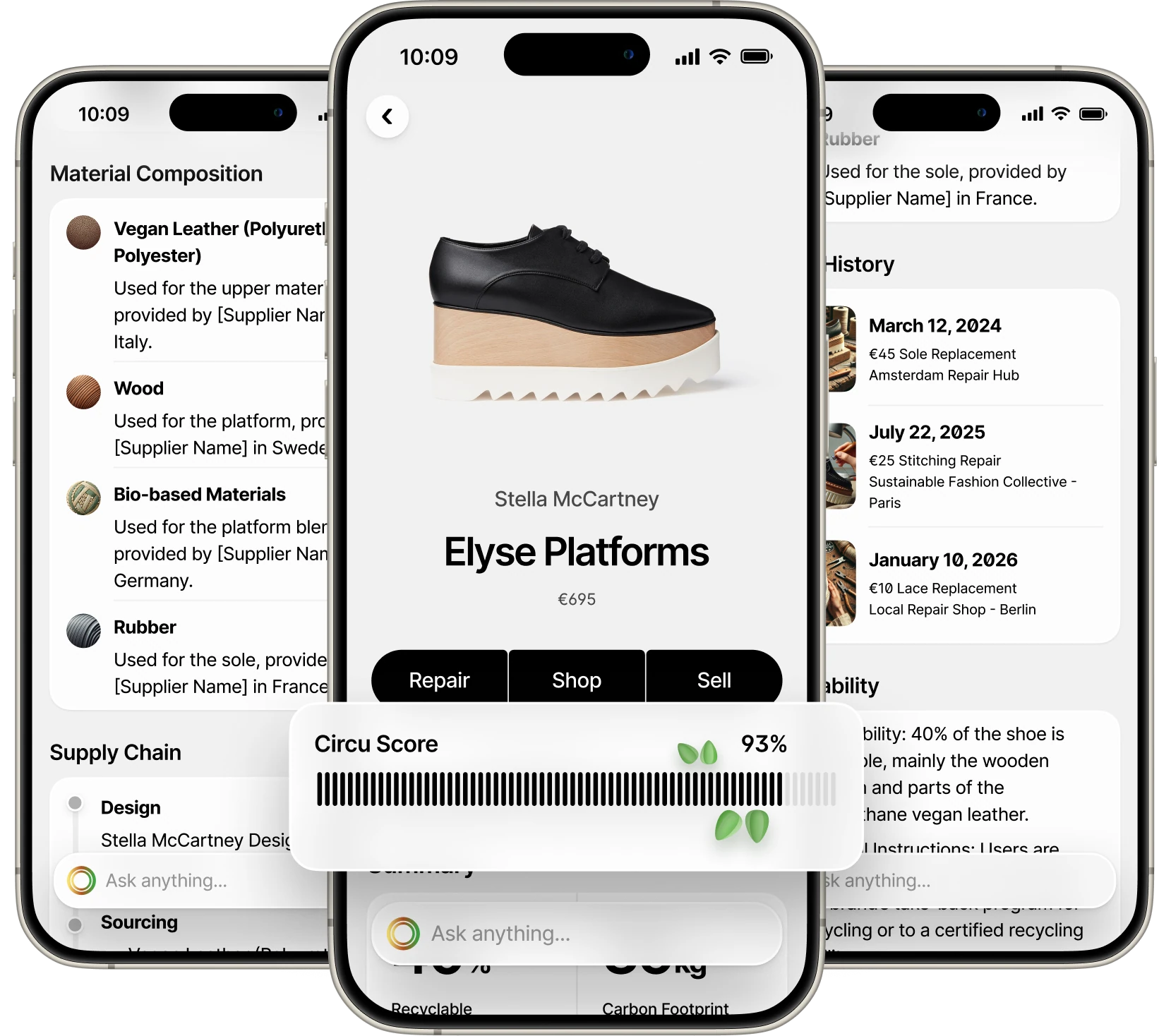 Circu app screens